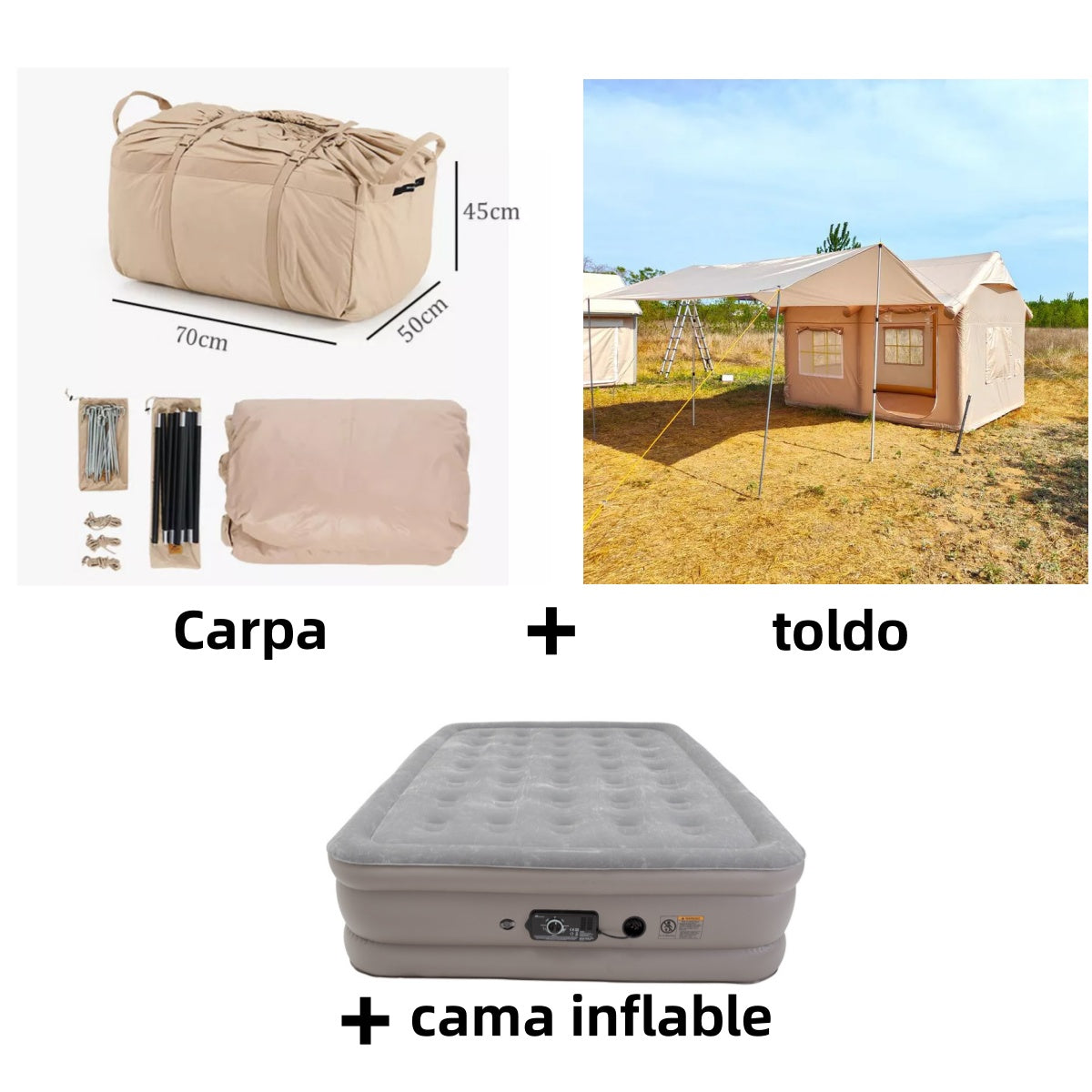 🎉⚡Hot Sale⚡Waterproof Light Weight Oxford Cloth Automatic Inflatable Tent With Camping Equipment